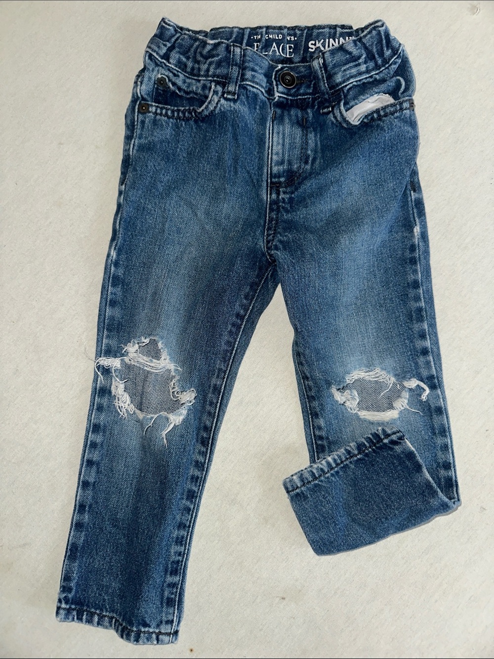 Kids Size 3T Place Distressed Skinny Jeans - Blue